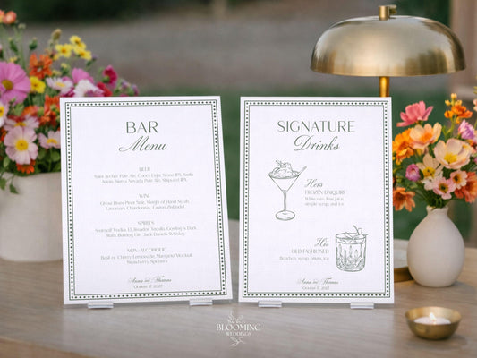 Menu de Bar com Bebidas de Assinatura