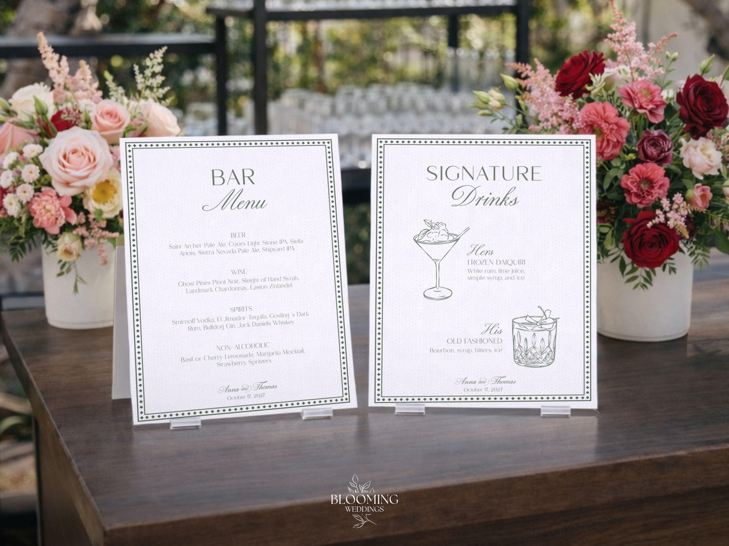 Menu de Bar com Bebidas de Assinatura