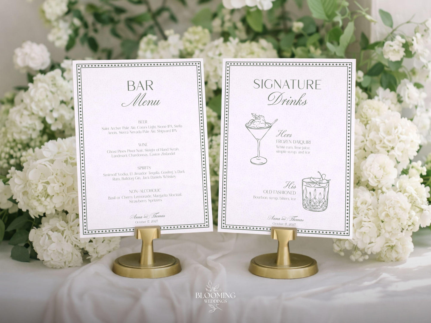 Menu de Bar com Bebidas de Assinatura