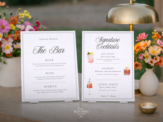 Menu de bar e cocktails clássico - Template Canva