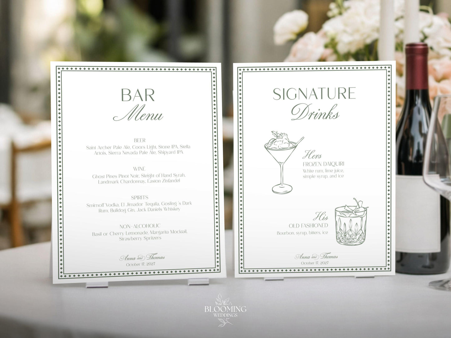 Menu de Bar com Bebidas de Assinatura