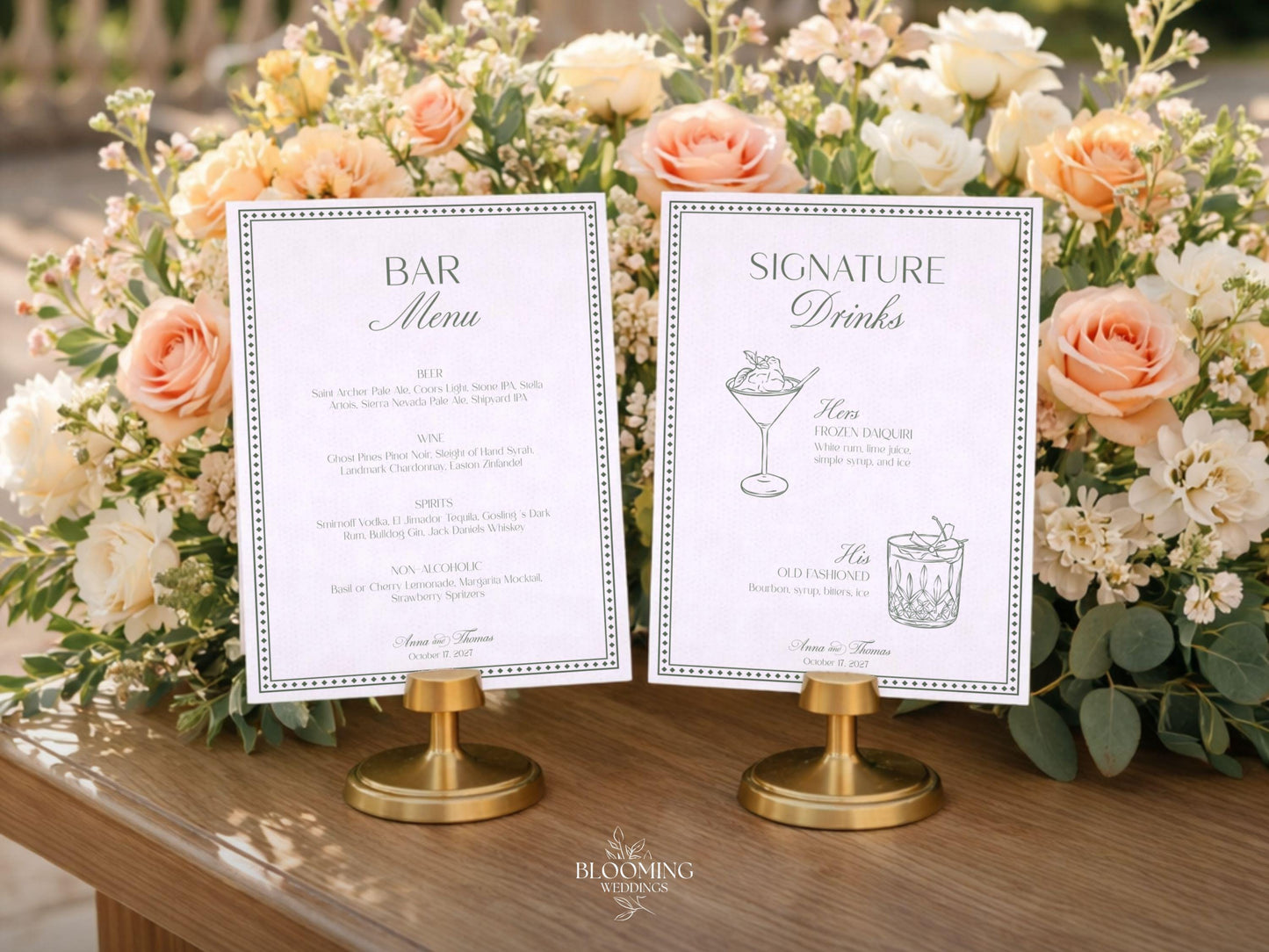 Menu de Bar com Bebidas de Assinatura